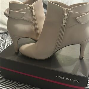 Vince Camuto Cream Ankle Boots